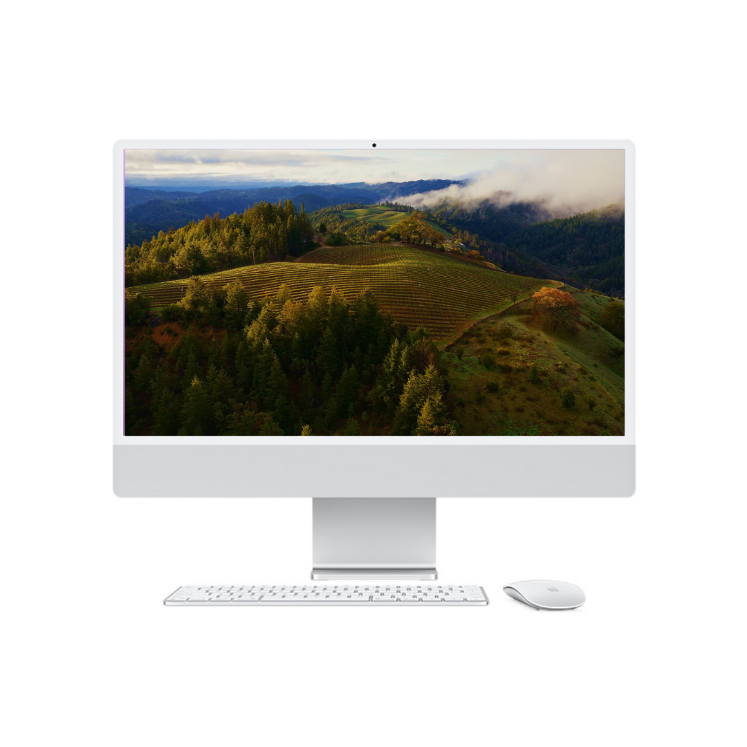 iMac 24 inch with Apple M1 Chip, 8gb, 256GB SSD, 8-Core GPU - Silver